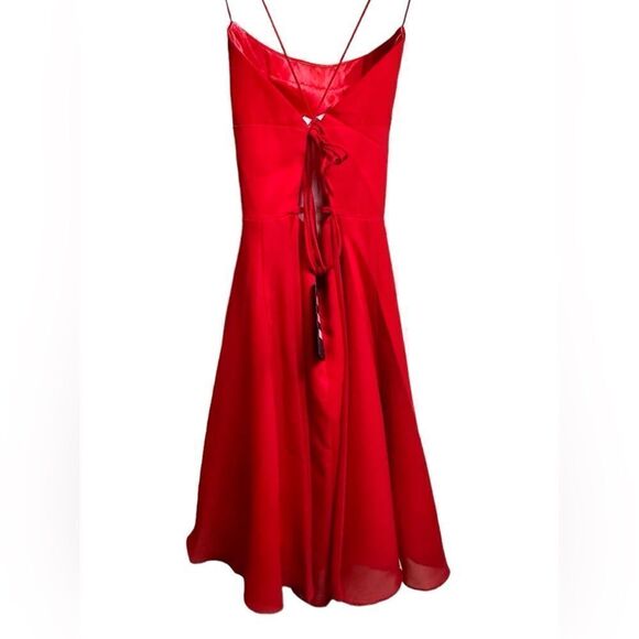 NWT Lucci Lu Women’s Teens RED Mini Chiffon Spaghetti Strap Dress - Size 000 - Picture 6 of 11